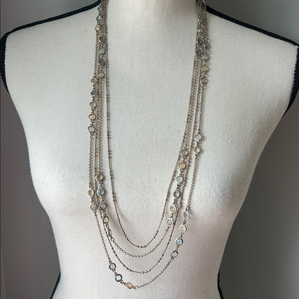 Talbots Gold-tone Three Strand Beaded Statement Necklace